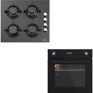 18-24 İkili Siyah Cam Ankastre Set (KO-40 THDSF + KO-A6S2)
