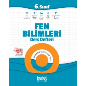 6. Sınıf Fen Bilimleri Ders Defteri - Ortaokul - İsabet Yayınları
