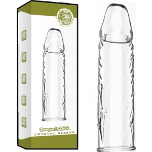Hızlı Express Dragon's Dick Damarlı Uzatmalı Silikon Penis Kılıfı Şeffaf Dildo
