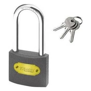 Döküm Gövde Gri Uzun Asma Kilit 50 Mm 3 Anahtarlı