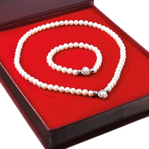 İnci Küçük Broş Gümüş Kolye Bileklik Küpe Takımı,Set Ds48