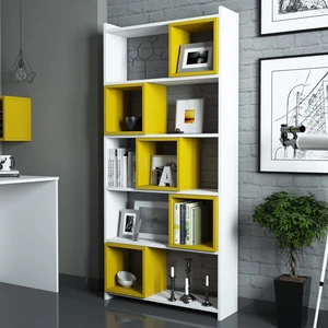Variant Box Kitaplık Beyaz Sarı