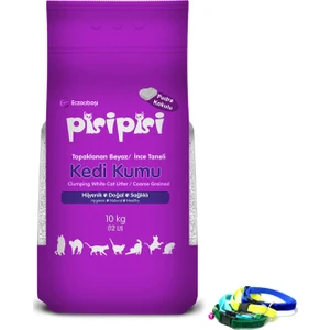 Pisi Pisi İnce Taneli Kedi Kumu 10 LT ve Kedi Tasması