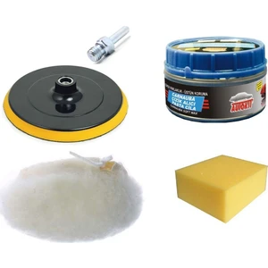 Oto Araç Kaporta Tampon Cizik Giderici ve Pasta Cila Uygulama Seti (Peluş Bone Disk Matkap Takma Aparatı)