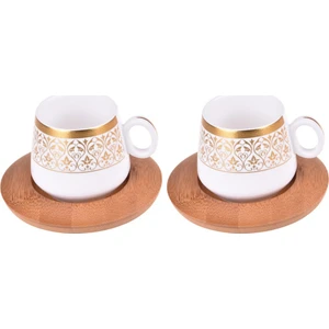 Ottoman -2 Kişilik Kahve Takımı Altın Desenli B0239