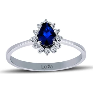 Lova Pırlantalı Damla Safir Anturaj Yüzük 1020241