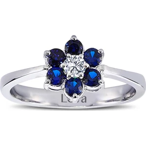 Lova Pırlantalı Safir Papatya Yüzük 1020247