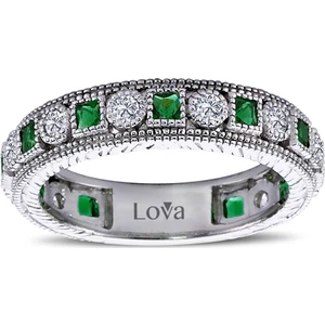 Lova Pırlantalı Prenses Zümrüt Tamtur Yüzük 1040082