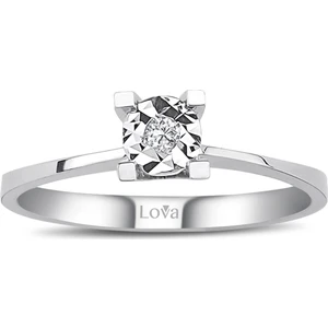 Lova 0,40 Karat Efektli Pırlanta Tektaş Yüzük 1040101