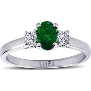 Lova Pırlantalı Oval Zümrüt Yüzük 1080059