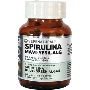 Sepe Natural Spirulina 60 Kapsül x 380 mg | Spirulina Yosun Hapı