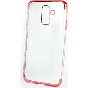 Case 4U Samsung Galaxy J8 Kılıf Nikelaj Kenarlı Silikon Arka Kapak - Rose Gold