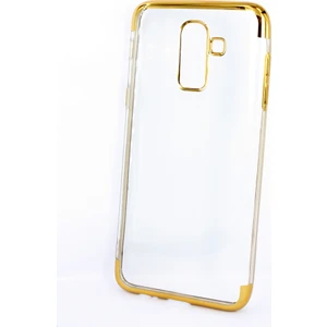 Case 4U Samsung Galaxy J8 Kılıf Nikelaj Kenarlı Silikon Arka Kapak - Altın