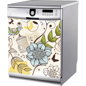 Tilki Dünyası Floral Bulaşık Makinası Stickerı