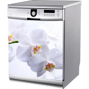 Tilki Dünyası Beyaz Çiçekler Bulaşık Makinası Stickerı