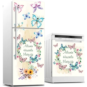 Tilki Dünyası Buzdolabı ve Bulaşık Makinesi Takım Sticker 0063