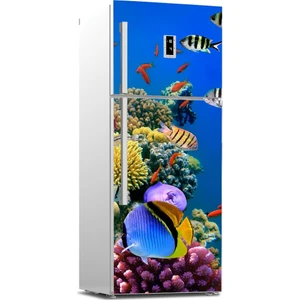 Tilki Dünyası Buzdolabı Kapağı Kaplama Sticker 0161