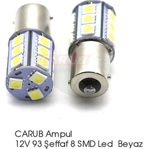 Ampul 12V 93 Şeffaf 8 Smd Led Beyaz