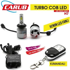 Xenon Led Turbo 12V Fanlı C.O.B H7 Kumandalı