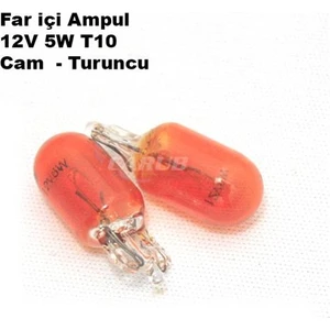 Ampul 12V 5W T10 Fariçi Cam Turuncu
