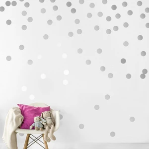 Gri Yuvarlak Polka Dots Dekoratif Duvar Stickerları 3CM 200 Adet Gri Renk Çocuk Odası Anaokulu Dekorasyon Stickerı Noktalar Sticker