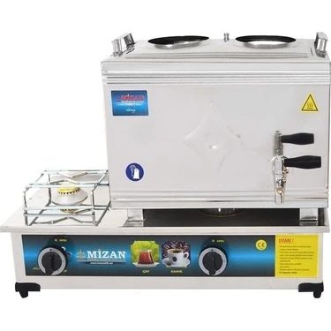 Mizan Doğalgazlı 2 Demlik 19 Lt Çay Ocağı Kazanı Makinesi