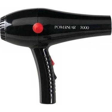 Powerstar 3000 Profesyonel Fön Makinesi 2500W Siyah Renk 2 Kademe Hız Ayarı ile Güçlü