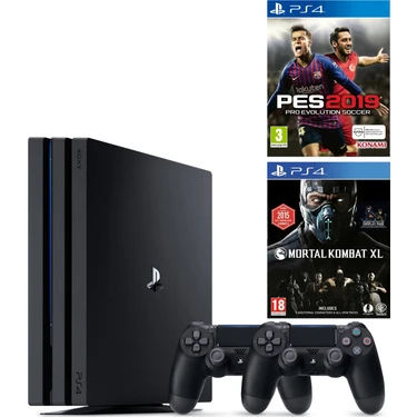 Sony Ps4 Pro 1Tb Oyun Konsolu + 2. Ps4 Kol + Ps4 Pes 19 + Ps4 Mortal Kombat