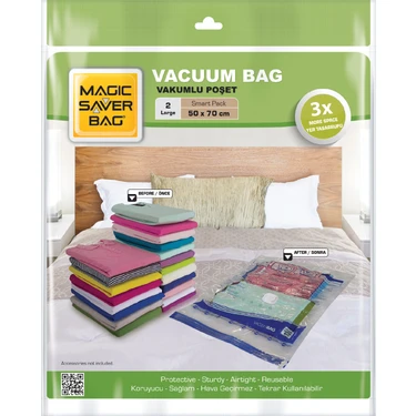 Magic Saver Bag 2'li Vakumlu Poşet Seti
