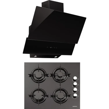 Kumtel Loch Ness İkili Ankastre Set Siyah Cam (KO-40TAHDF Ocak+ DA6-835