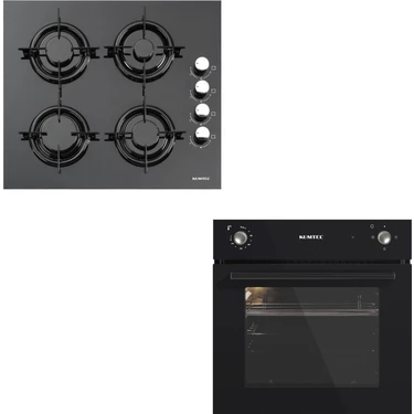 Kumtel 18-24 İkili Siyah Cam Ankastre Set (KO-40 THDSF +