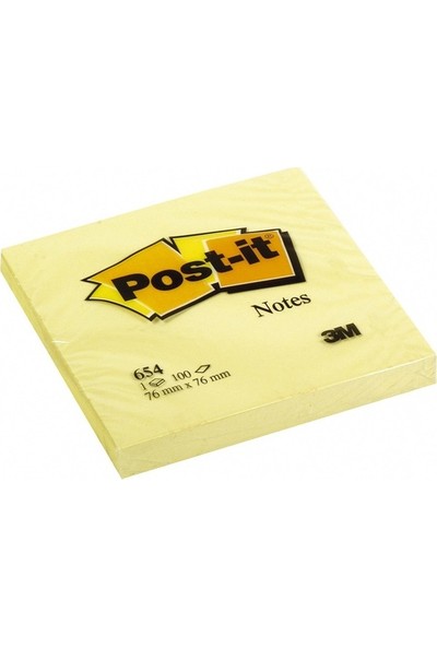 Post-It Yapışkanlı Not K. Sarı 76X76Mm 654