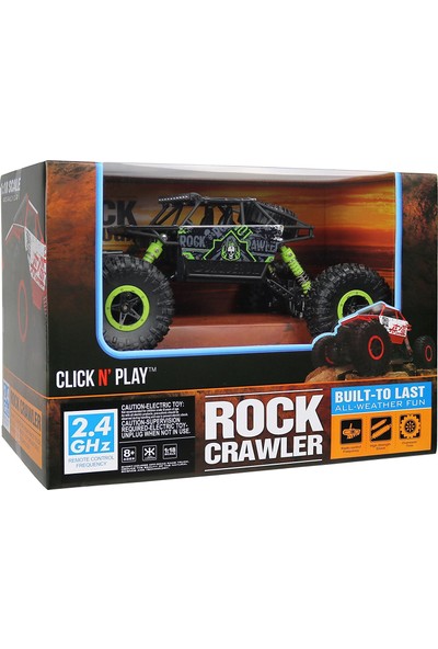R/C 1:18 Rock Crawler 4x4 WD Uzaktan Kumandalı Araba Buggy Jeep - Yeşil