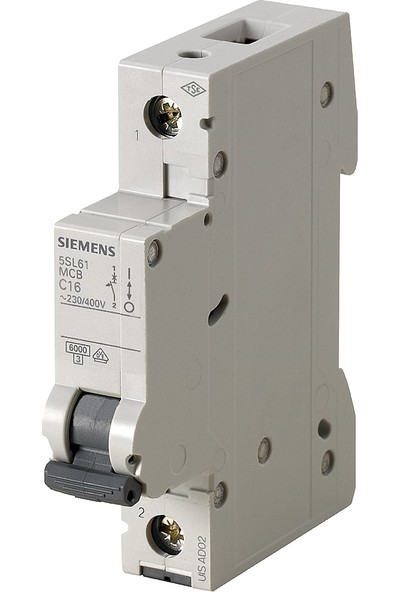 Siemens 5Sl6116-6Ya  1 Fazlı  16 Amper   B Tipi  (Çabuk Karakterli) 6Ka Otomatik Sigorta