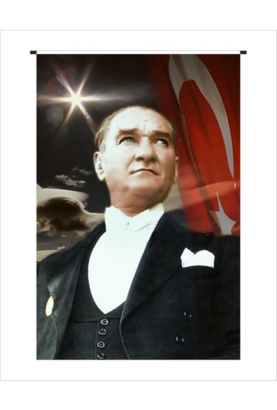 Gönder Bayrak Atatürk Posteri Raşel Kumaş - 400 x 600 cm