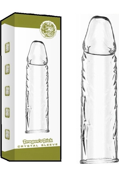 Hizliexpress Dragon's Dick Damarlı Uzatmalı Silikon Penis Kılıfı Şeffaf Dildo