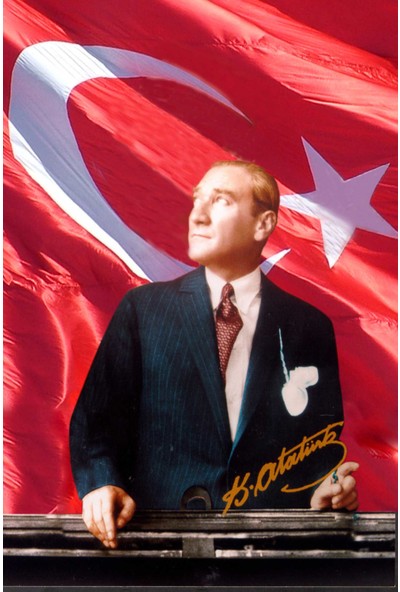 Gönder Bayrak Atatürk Posteri Raşel Kumaş - 200 x 300 cm