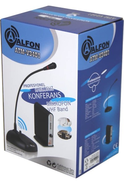 Alfon Atm-V3401 Vhf Telsiz Kablosuz Kürsü Mikrofonu