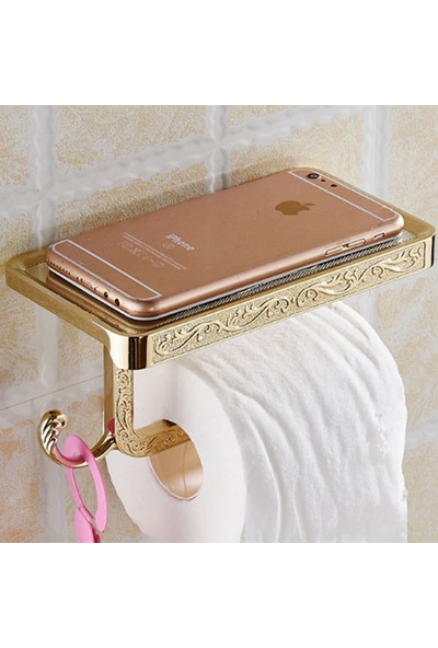 Hedi'S Cep Telefonu Raflı Gold Tuvalet Kağıtlığı