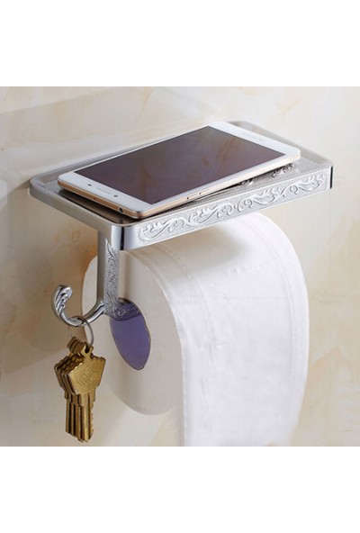 Hedi'S Cep Telefonu Raflı Krom Tuvalet Kağıtlığı