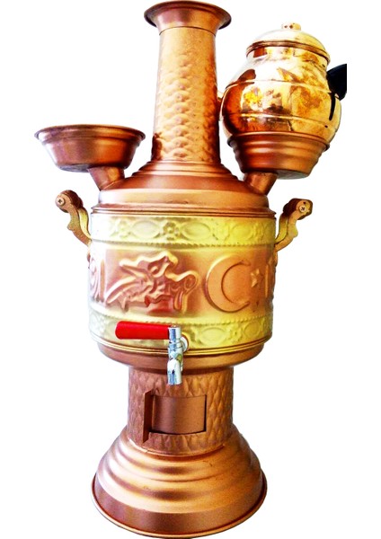 Bakır Semaver Demlik Dahil