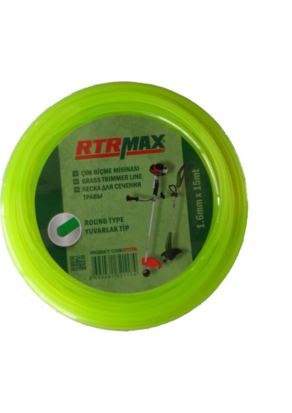 Rtrmax Tırpan Misinaları Yuvarlak 1,6 mm x 15 Mt