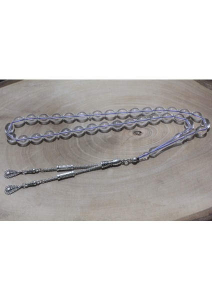 Çift Püskül Damla Uçlu Arpa Kesim 8 mm Akrilik Kehribar Benzetmesi Polonya Kehribar Tespih Tesbih Rdt1289