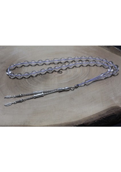 Çift Püskül Yaprak Uçlu Arpa Kesim 8 mm Akrilik Kehribar Benzetmesi Polonya Kehribar Tespih Tesbih Rdt1290