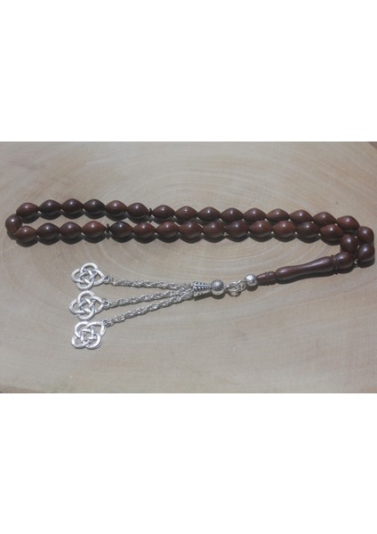 Üç Püskül Kazaz Uçlu Damla Kesim 8 mm Kuka Tespih Tesbih Rdt1259