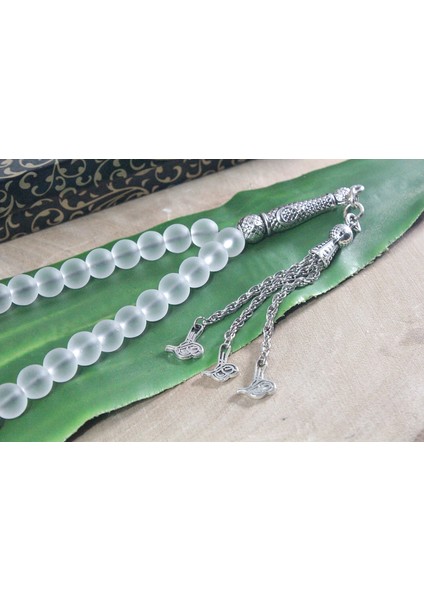 Üç Püskül Tuğra Uçlu Küre Kesim 8 mm Tesbih Ay Taşı Doğal Taş Tespih Rdt2133 fiyatları