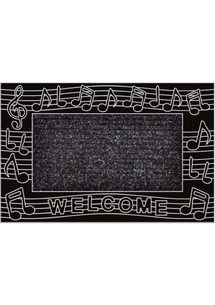 B'Home B'Home Müzik Kapı Önü Paspas 45x70 cm Gümüş