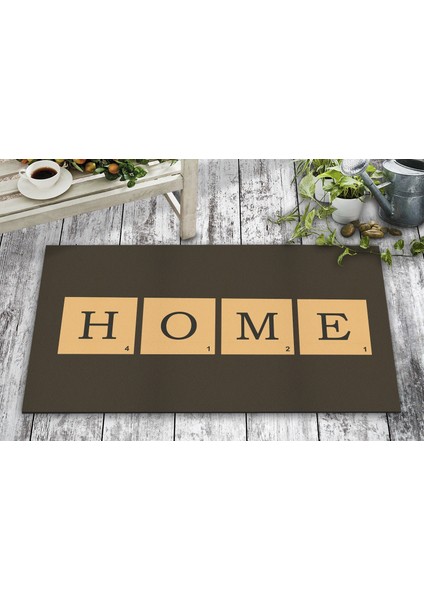 Olunca Scrabble Home Tasarım Kapı Önü ve Ev İçi Paspas 45x75 cm