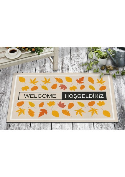 Olunca Sonbahar Tasarım Kapı Önü ve Ev İçi Paspas 45x75 cm