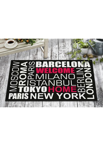 Olunca Şehirler Tasarım Kapı Önü ve Ev İçi Paspas 45x75 cm